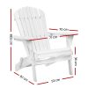 Outdoor Furniture Beach Chair Wooden Adirondack Patio Lounge Garden – White