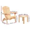 3 Piece Wooden Outdoor Beach Chair and Table Set – Natural