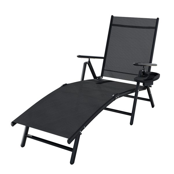 Sun Lounge Outdoor Lounger Aluminium Folding Beach Chair Camping Patio