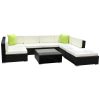 Sofa Set with Storage Cover Outdoor Furniture Wicker – 4 x Single Sofa + 2 x Corner Sofa + 1 x Table + 1 x Ottoman + 1 x storage cover