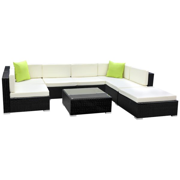 Sofa Set with Storage Cover Outdoor Furniture Wicker