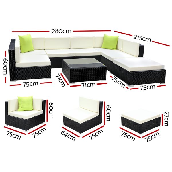 Sofa Set with Storage Cover Outdoor Furniture Wicker