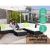 Outdoor Furniture Sofa Set Wicker Rattan Garden Lounge Chair Setting – 2 x Single Sofa