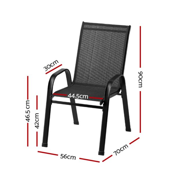 Outdoor Stackable Chairs Lounge Chair Bistro Set Patio Furniture