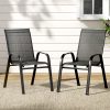 Outdoor Stackable Chairs Lounge Chair Bistro Set Patio Furniture – 2