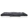 Floor Lounge Sofa With Armrest Flocking Fabric Charcoal