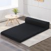 Barnoldswick Bedding Folding Foam Mattress Portable Sofa Bed Mat Air Mesh Fabric Black – DOUBLE