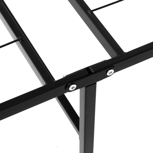 Folding Metal Bed Frame – Black – DOUBLE