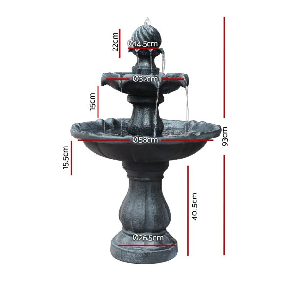 3 Tier Solar Powered Water Fountain