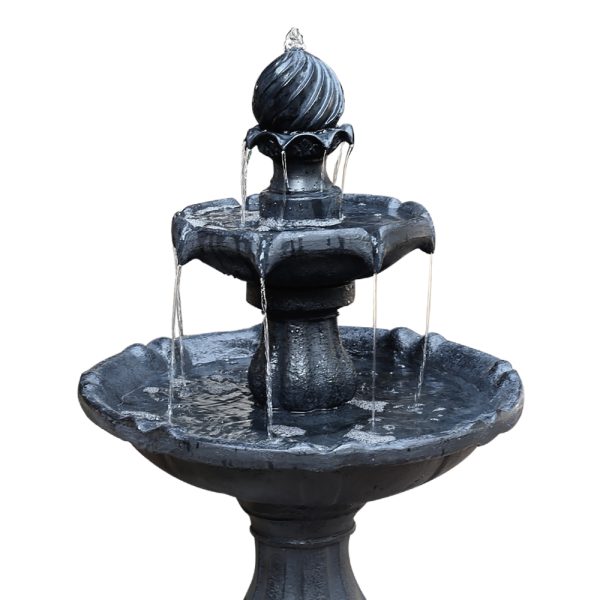 3 Tier Solar Powered Water Fountain – Black