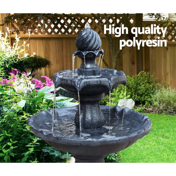 3 Tier Solar Powered Water Fountain – Black