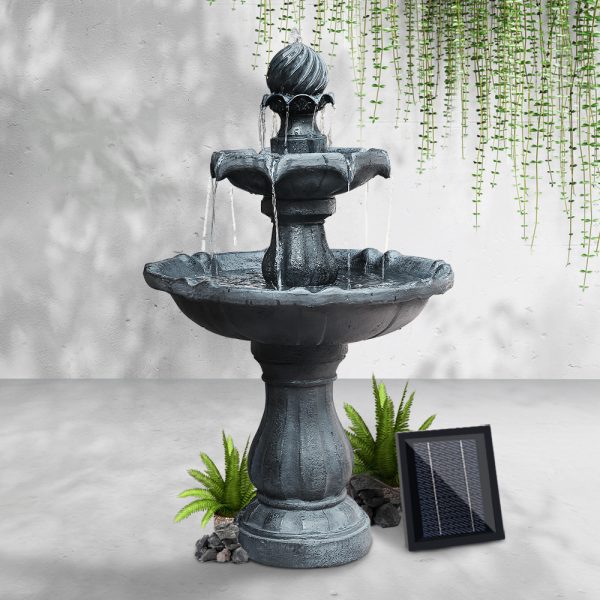 3 Tier Solar Powered Water Fountain – Black