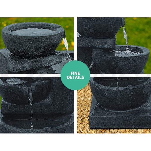 4 Tier Solar Powered Water Fountain with Light – Blue