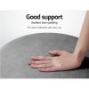 Round Velvet Ottoman Foot Stool Foot Rest Pouffe Padded Seat Footstool – Charcoal Grey