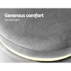 Round Velvet Ottoman Foot Stool Foot Rest Pouffe Padded Seat Footstool – Charcoal Grey