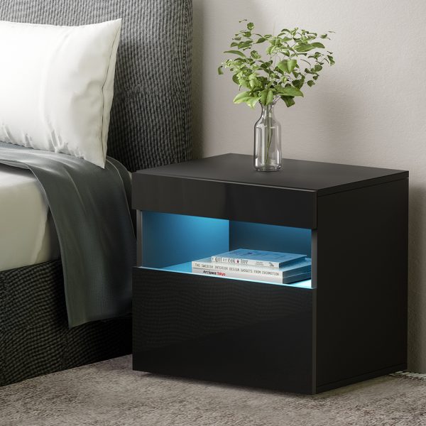 Bedside Table LED – HERES Black