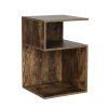 Bedside Table Shelves Side End Table Storage Nightstand Rust Oak UMENI