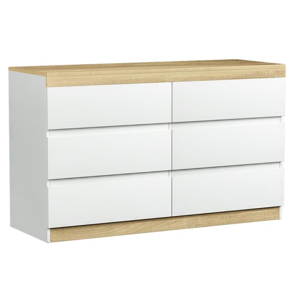 6 Chest of Drawers Cabinet Dresser Table Tallboy Storage Bedroom White