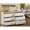 6 Chest of Drawers Cabinet Dresser Table Tallboy Storage Bedroom White