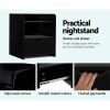 Hazlet Bedside Table Drawer – Black