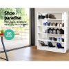 Shoe Cabinet Shoes Organiser Storage Rack 30 Pairs Shelf Wooden – White