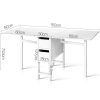 Dining Table Rectangular Extendable White