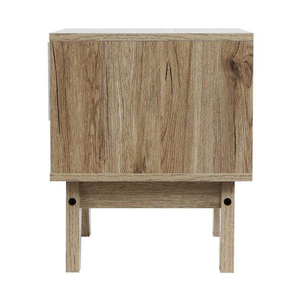 Bedside Table 1 Drawer with Shelf – IKER White & Oak