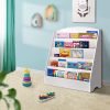 5 Tiers Kids Bookshelf Magazine Shelf Rack Organiser Bookcase Display – White