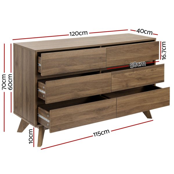 6 Chest of Drawers – XAVI Walnut