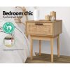 Bedside Tables Side Table Rattan Drawers Nightstand