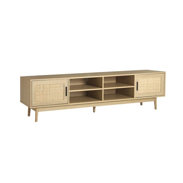 Rolleston TV Cabinet Entertainment Unit TV Stand Wooden Rattan Storage Drawer