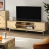 Rolleston TV Cabinet Entertainment Unit TV Stand Wooden Rattan Storage Drawer – 180×39.5×48 cm