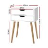 Bedside Table 2 Drawers – BODIE White