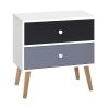 Bedside Table 2 Drawers – BONDS White