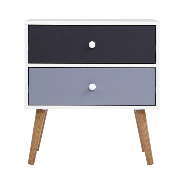 Bedside Table 2 Drawers – BONDS White