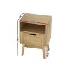 Grantham Bedside Tables Rattan Drawers Side Table Nightstand Storage Cabinet Wood – Model 1