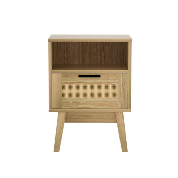 Grantham Bedside Tables Rattan Drawers Side Table Nightstand Storage Cabinet Wood – Model 1