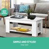 Lift Up Top Coffee Table Storage Shelf – White