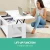 Lift Up Top Coffee Table Storage Shelf – White