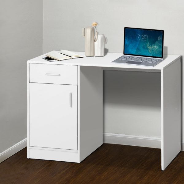 Computer Desk Drawer Cabinet White 100CM