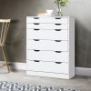 6 Chest of Drawers Tallboy Dresser Table Storage Cabinet Bedroom – White