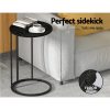 Coffee Table Side Table Round Black Martha