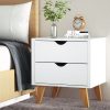 Bedside Table 2 Drawers – ANDERS White