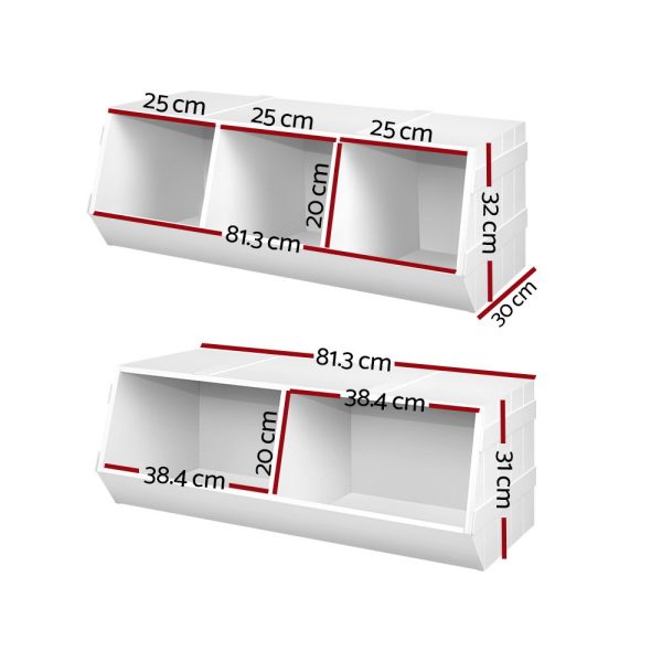 Kids Toy Box Bookshelf Storage Bookcase Organiser Display Stackable