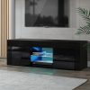 Wailuku 130cm RGB LED TV Stand Cabinet Entertainment Unit Gloss Furniture – Black