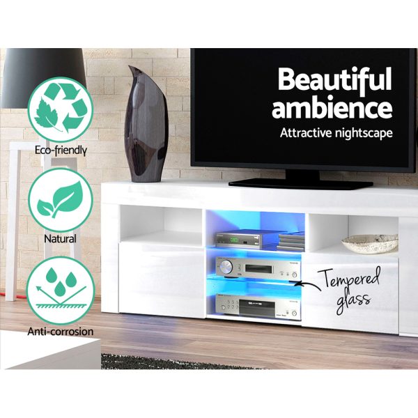 Entertainment Unit TV Cabinet LED 145cm White Angus