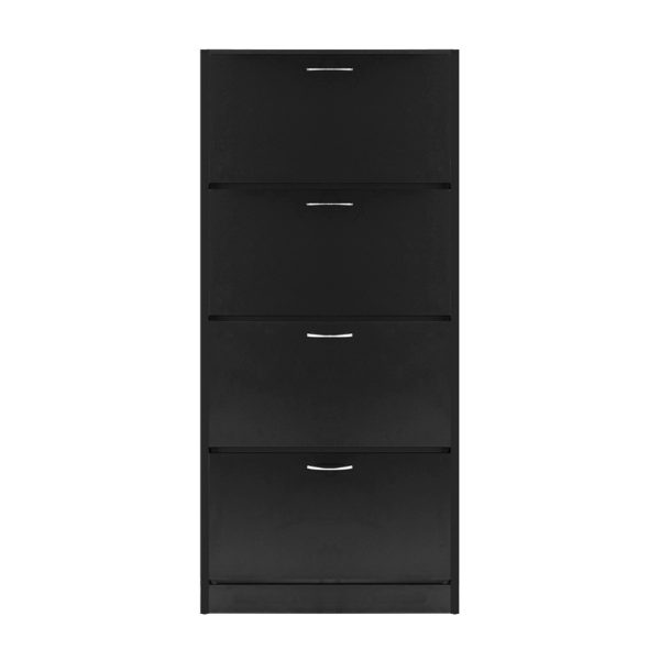 Shoe Cabinet Shoes Storage Rack Organiser 60 Pairs Shelf Drawer – Black