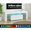 Eaton TV Cabinet Entertainment Unit Stand RGB LED Gloss Furniture 130cm – White