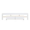 Newton 189cm RGB LED TV Stand Cabinet Entertainment Unit Gloss Furniture Drawers Tempered Glass Shelf – White