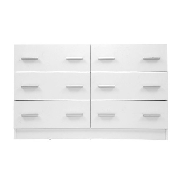 6 Chest of Drawers Cabinet Dresser Table Tallboy Lowboy Storage Wood – White